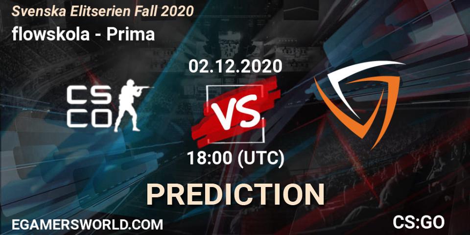 Pronósticos flowskola - Prima. 02.12.2020 at 18:00. Svenska Elitserien Fall 2020 - Counter-Strike (CS2)
