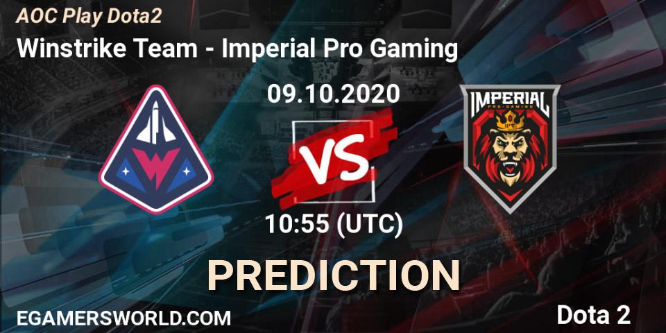 Pronósticos Winstrike Team - Imperial Pro Gaming. 09.10.2020 at 11:01. AOC Play Dota2 - Dota 2