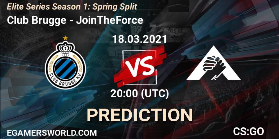 Pronósticos Club Brugge - JoinTheForce. 19.03.2021 at 20:00. Elite Series Season 1: Spring Split - Counter-Strike (CS2)