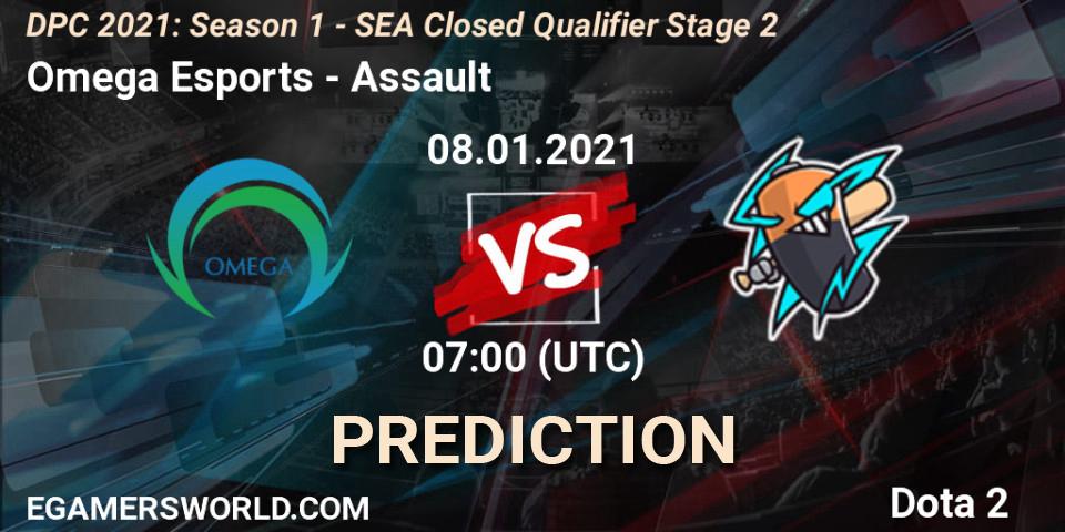 Pronósticos Omega Esports - Assault. 08.01.2021 at 06:53. DPC 2021: Season 1 - SEA Closed Qualifier Stage 2 - Dota 2