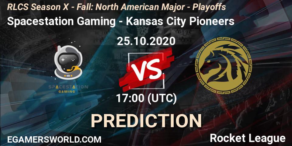 Pronósticos Spacestation Gaming - Kansas City Pioneers. 25.10.2020 at 17:00. RLCS Season X - Fall: North American Major - Playoffs - Rocket League