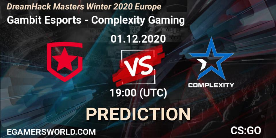 Pronósticos Gambit Esports - Complexity Gaming. 01.12.20. DreamHack Masters Winter 2020 Europe - CS2 (CS:GO)
