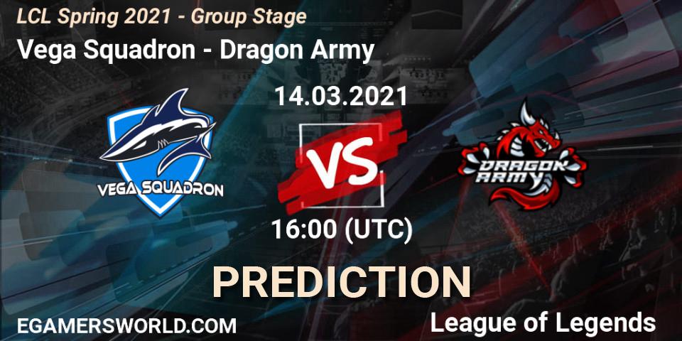 Pronósticos Vega Squadron - Dragon Army. 14.03.21. LCL Spring 2021 - Group Stage - LoL