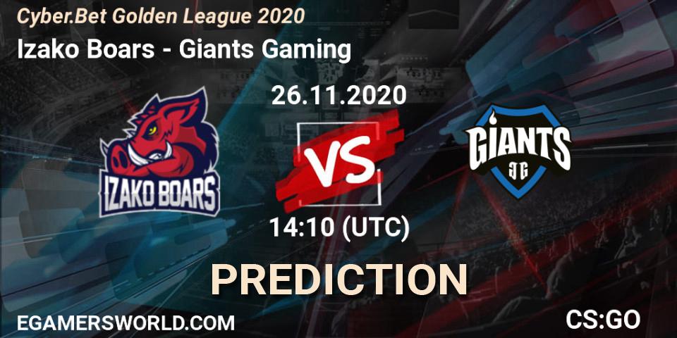 Pronósticos Izako Boars - Giants Gaming. 26.11.20. Cyber.Bet Golden League 2020 - CS2 (CS:GO)