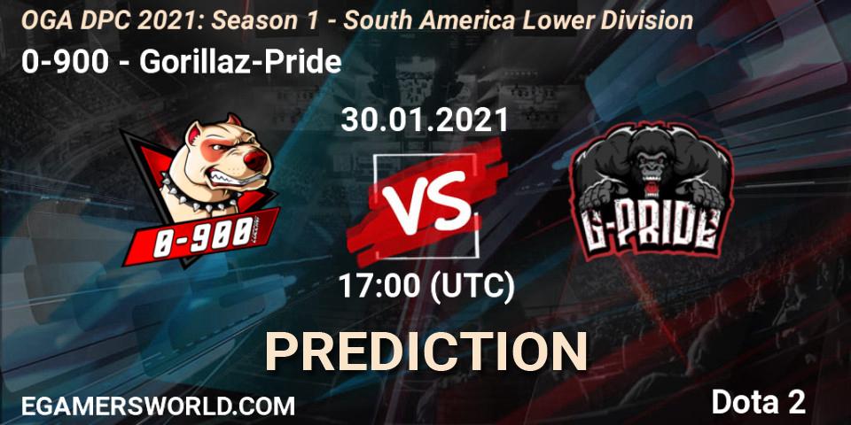 Pronósticos 0-900 - Gorillaz-Pride. 30.01.21. OGA DPC 2021: Season 1 - South America Lower Division - Dota 2