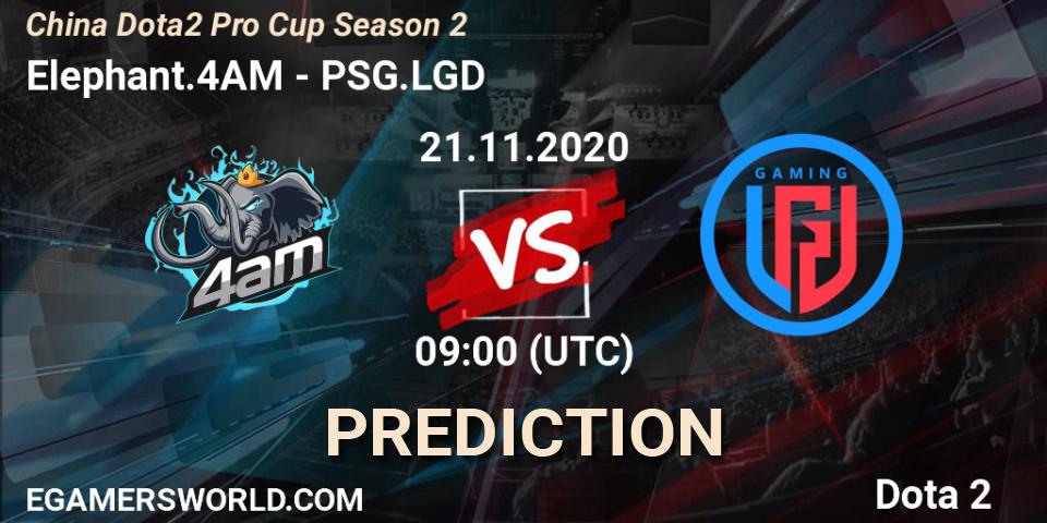 Pronósticos Elephant.4AM - PSG.LGD. 21.11.2020 at 08:38. China Dota2 Pro Cup Season 2 - Dota 2