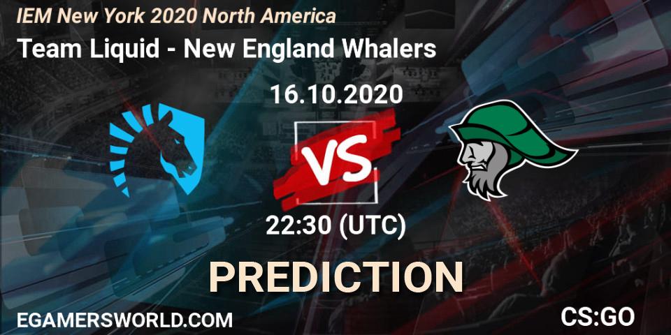 Pronósticos Team Liquid - New England Whalers. 16.10.20. IEM New York 2020 North America - CS2 (CS:GO)