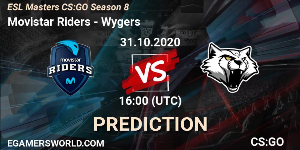 Pronósticos Movistar Riders - Wygers. 31.10.2020 at 16:10. ESL Masters CS:GO Season 8 - Counter-Strike (CS2)