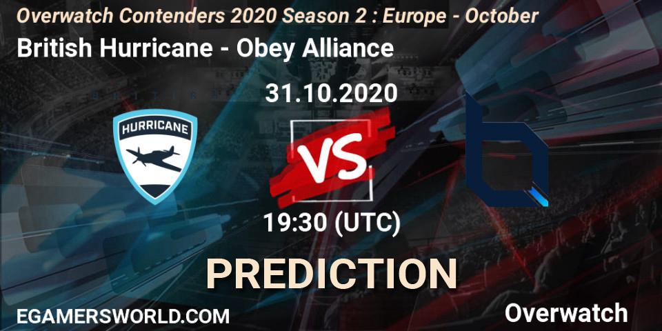 Pronósticos British Hurricane - Obey Alliance. 31.10.20. Overwatch Contenders 2020 Season 2: Europe - October - Overwatch