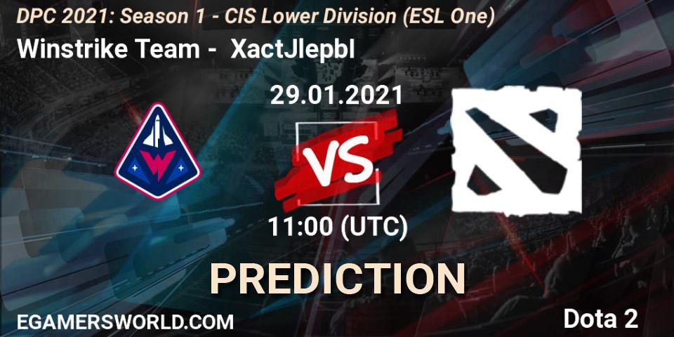 Pronósticos Winstrike Team - XactJlepbI. 29.01.21. ESL One. DPC 2021: Season 1 - CIS Lower Division - Dota 2