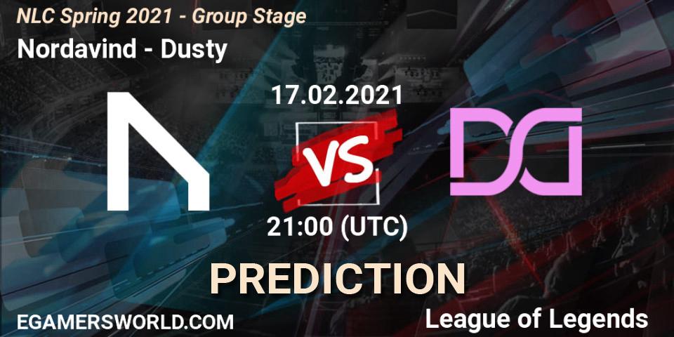 Pronósticos Nordavind - Dusty. 17.02.2021 at 21:00. NLC Spring 2021 - Group Stage - LoL
