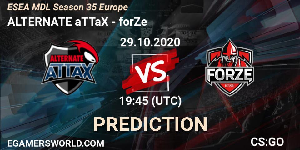 Pronósticos ALTERNATE aTTaX - forZe. 29.10.20. ESEA MDL Season 35 Europe - CS2 (CS:GO)