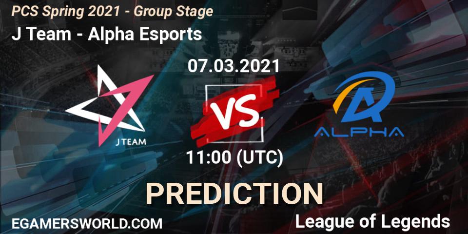 Pronósticos J Team - Alpha Esports. 07.03.21. PCS Spring 2021 - Group Stage - LoL