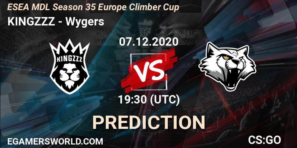 Pronósticos KINGZZZ - Wygers. 07.12.2020 at 19:30. ESEA MDL Season 35 Europe Climber Cup - Counter-Strike (CS2)