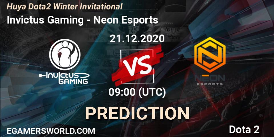 Pronósticos Invictus Gaming - Neon Esports. 21.12.2020 at 09:24. Huya Dota2 Winter Invitational - Dota 2