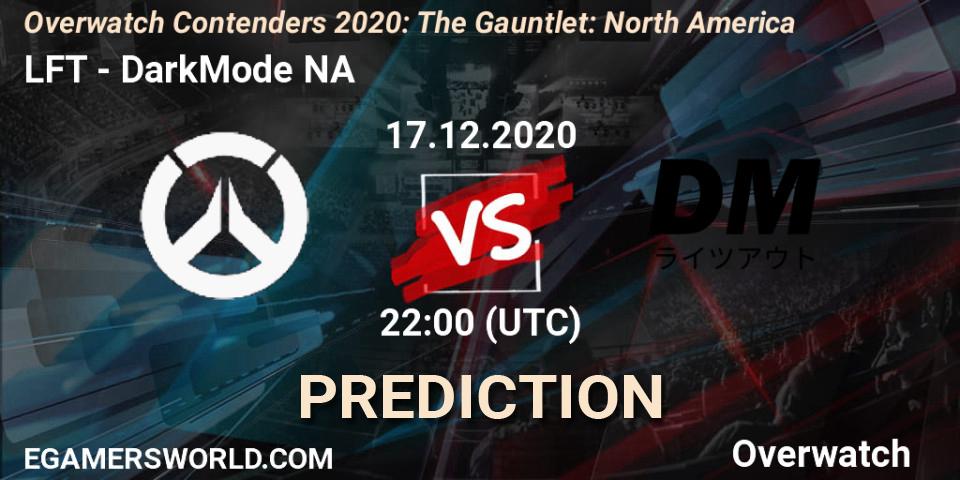 Pronósticos LFT - DarkMode NA. 17.12.2020 at 22:00. Overwatch Contenders 2020: The Gauntlet: North America - Overwatch