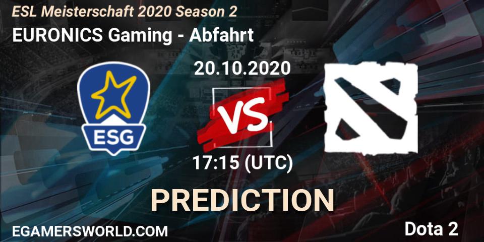 Pronósticos EURONICS Gaming - Abfahrt. 20.10.2020 at 17:19. ESL Meisterschaft 2020 Season 2 - Dota 2