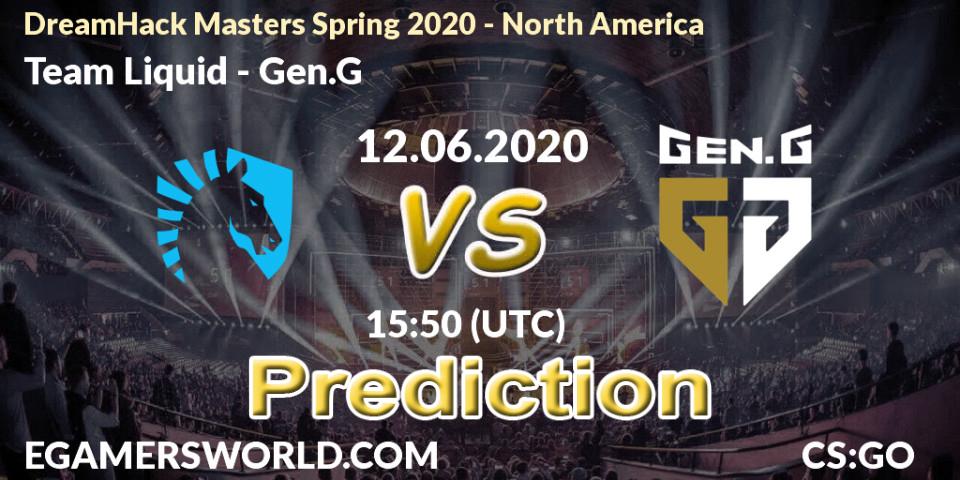 Pronósticos Team Liquid - Gen.G. 12.06.2020 at 15:50. DreamHack Masters Spring 2020 - North America - Counter-Strike (CS2)