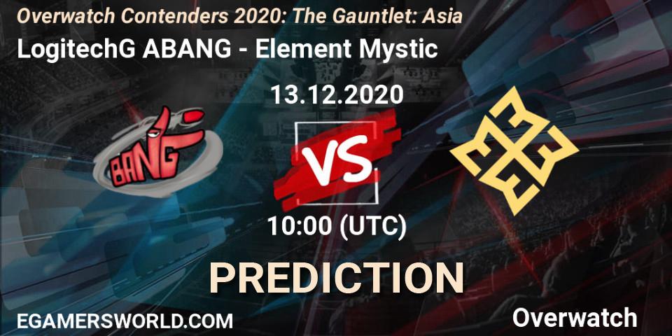 Pronósticos LogitechG ABANG - Element Mystic. 13.12.20. Overwatch Contenders 2020: The Gauntlet: Asia - Overwatch