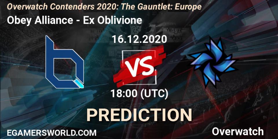 Pronósticos Obey Alliance - Ex Oblivione. 16.12.20. Overwatch Contenders 2020: The Gauntlet: Europe - Overwatch