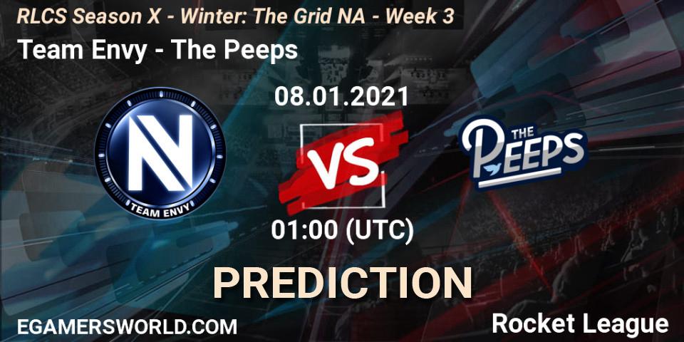 Pronósticos Team Envy - The Peeps. 15.01.2021 at 01:00. RLCS Season X - Winter: The Grid NA - Week 3 - Rocket League