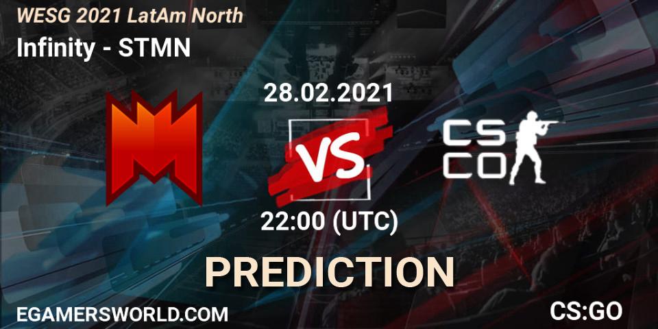 Pronósticos Infinity - STMN. 28.02.2021 at 21:30. WESG 2021 LatAm North - Counter-Strike (CS2)