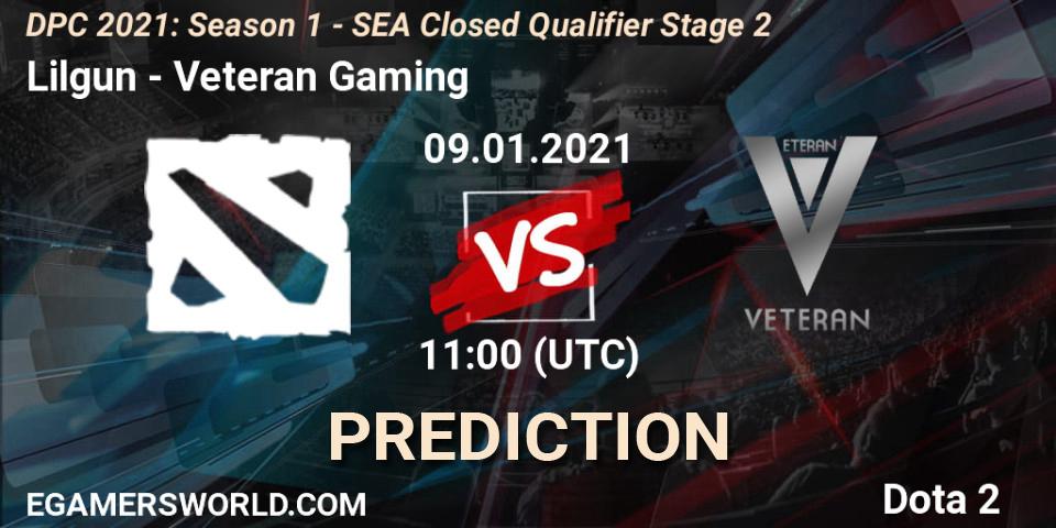 Pronósticos Lilgun - Veteran Gaming. 09.01.2021 at 11:32. DPC 2021: Season 1 - SEA Closed Qualifier Stage 2 - Dota 2