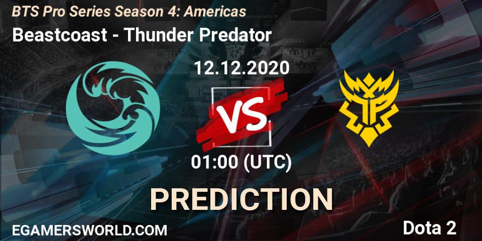 Pronósticos Beastcoast - Thunder Predator. 12.12.20. BTS Pro Series Season 4: Americas - Dota 2