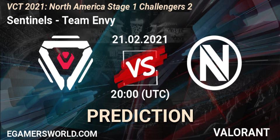Pronósticos Sentinels - Team Envy. 21.02.2021 at 20:00. VCT 2021: North America Stage 1 Challengers 2 - VALORANT