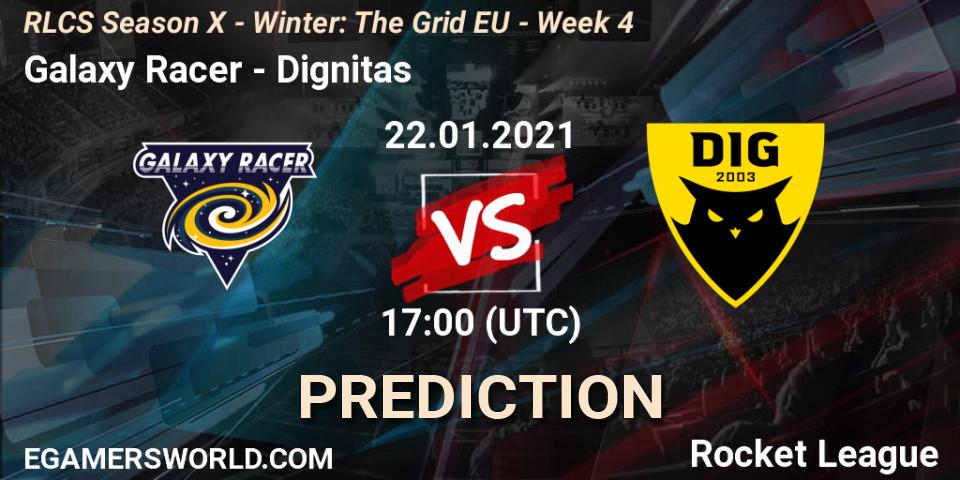 Pronósticos Galaxy Racer - Dignitas. 22.01.2021 at 17:00. RLCS Season X - Winter: The Grid EU - Week 4 - Rocket League