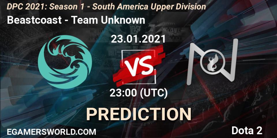 Pronósticos Beastcoast - Team Unknown. 23.01.2021 at 23:00. DPC 2021: Season 1 - South America Upper Division - Dota 2