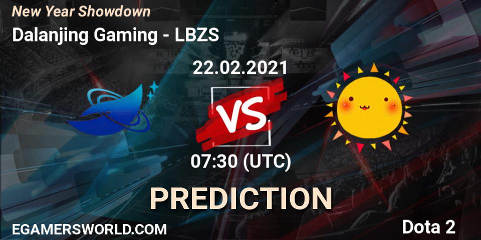 Pronósticos Dalanjing Gaming - LBZS. 22.02.2021 at 07:39. New Year Showdown - Dota 2