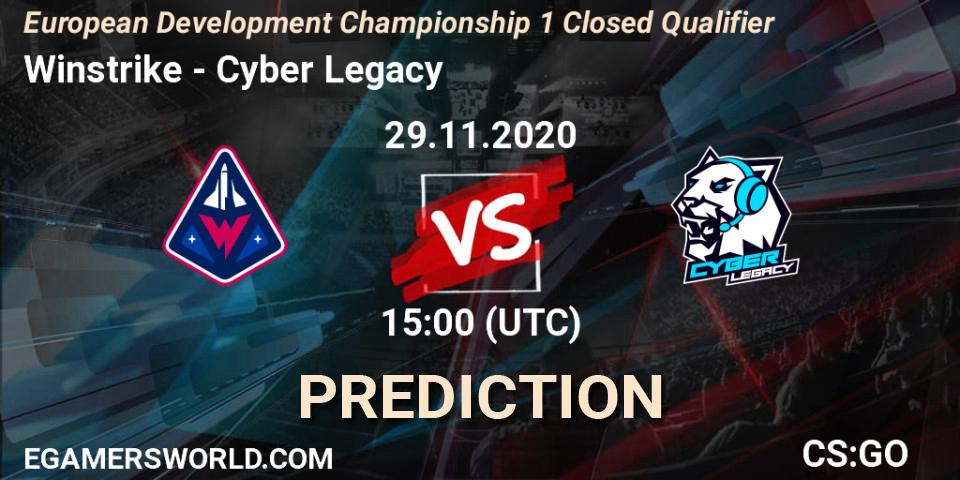 Pronósticos Winstrike - Cyber Legacy. 29.11.2020 at 19:25. European Development Championship 1 Closed Qualifier - Counter-Strike (CS2)