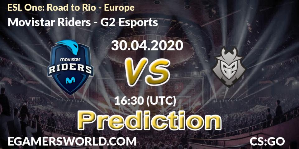 Pronósticos Movistar Riders - G2 Esports. 30.04.2020 at 16:30. ESL One: Road to Rio - Europe - Counter-Strike (CS2)