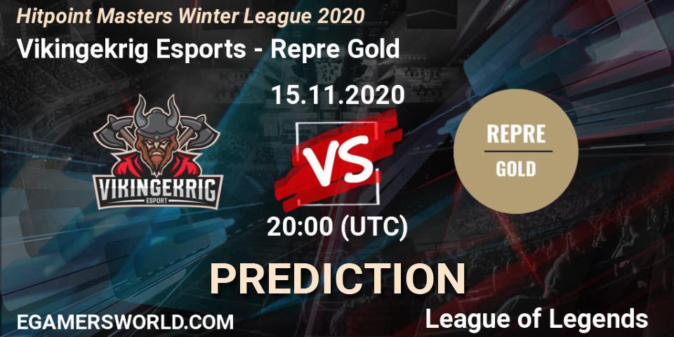 Pronósticos Vikingekrig Esports - Repre Gold. 15.11.2020 at 20:00. Hitpoint Masters Winter League 2020 - LoL