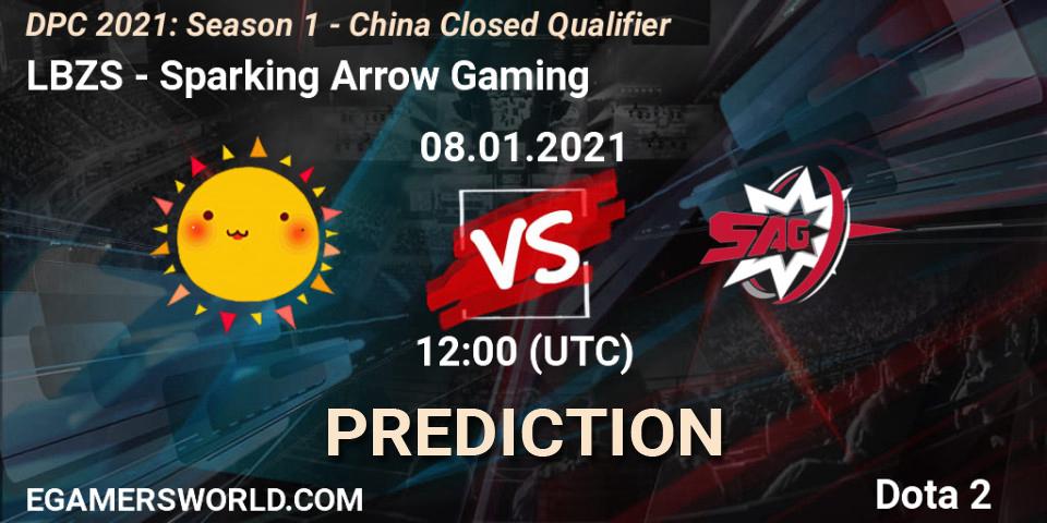Pronósticos LBZS - Sparking Arrow Gaming. 08.01.2021 at 10:05. DPC 2021: Season 1 - China Closed Qualifier - Dota 2