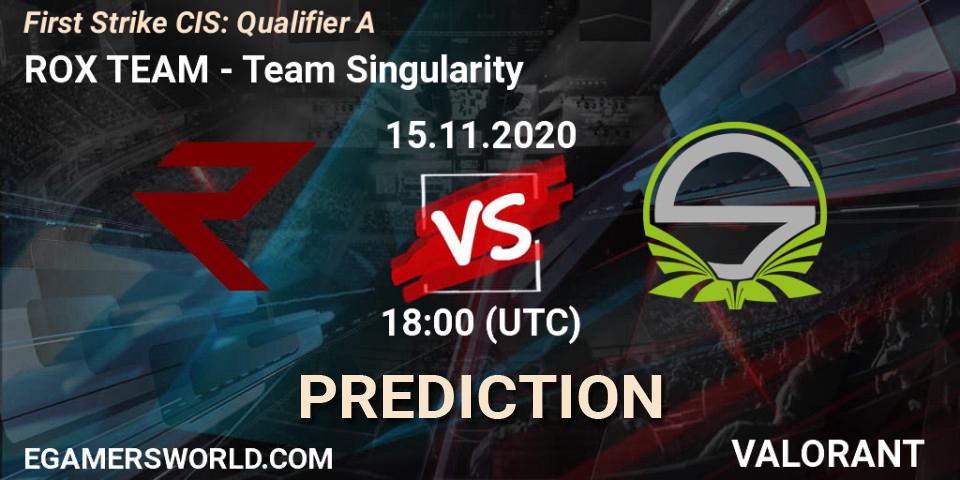Pronósticos ROX TEAM - Team Singularity. 15.11.20. First Strike CIS: Qualifier A - VALORANT