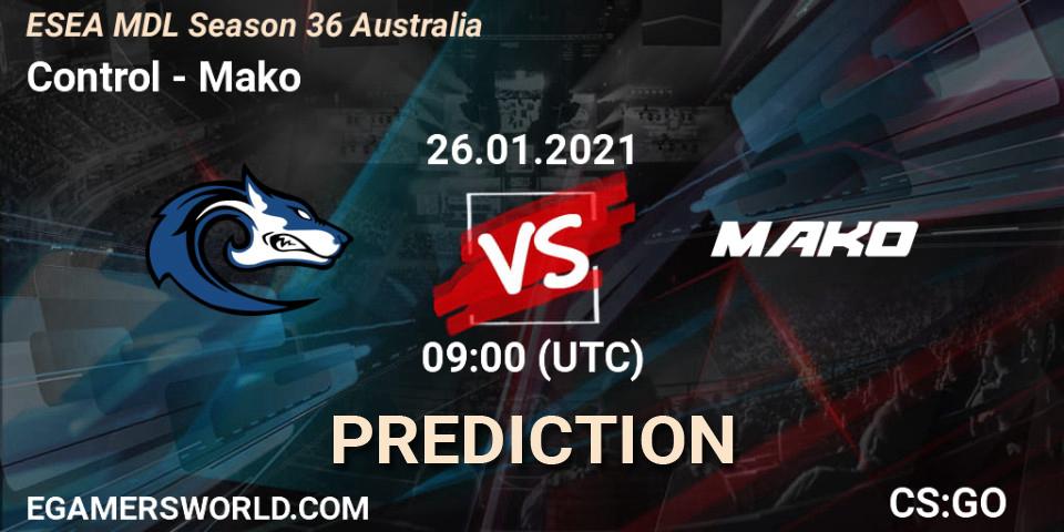 Pronósticos Control - Mako. 26.01.21. MDL ESEA Season 36: Australia - Premier Division - CS2 (CS:GO)