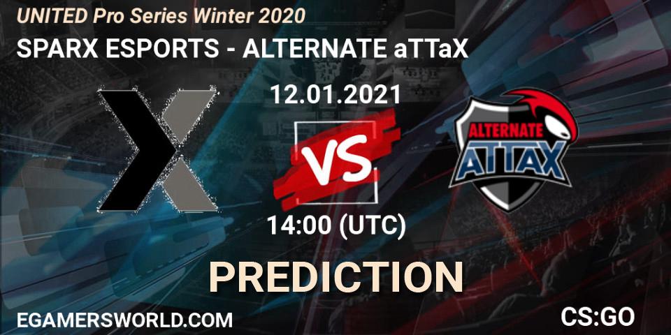 Pronósticos SPARX ESPORTS - ALTERNATE aTTaX. 12.01.2021 at 14:15. UNITED Pro Series Winter 2020 - Counter-Strike (CS2)