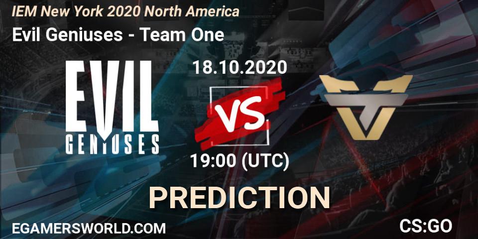 Pronósticos Evil Geniuses - Team One. 18.10.20. IEM New York 2020 North America - CS2 (CS:GO)