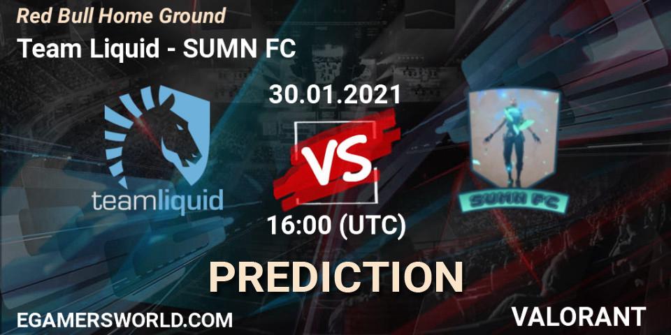 Pronósticos Team Liquid - SUMN FC. 30.01.2021 at 16:00. Red Bull Home Ground - VALORANT