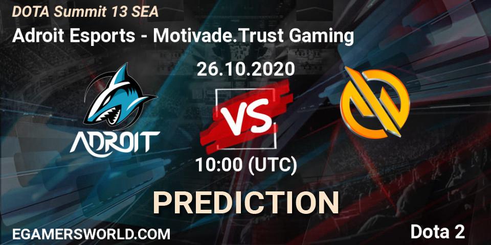 Pronósticos Adroit Esports - Motivade.Trust Gaming. 27.10.20. DOTA Summit 13: SEA - Dota 2