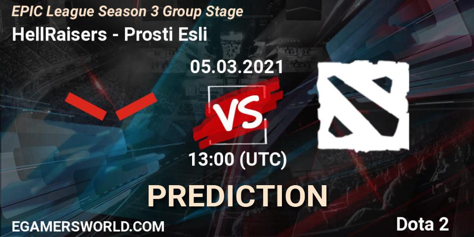 Pronósticos HellRaisers - Prosti Esli. 05.03.2021 at 13:00. EPIC League Season 3 Group Stage - Dota 2