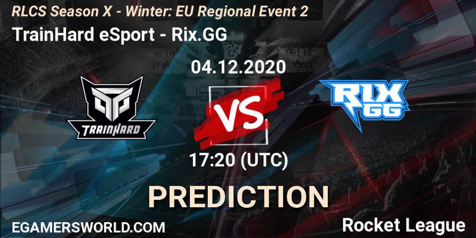 Pronósticos TrainHard eSport - Rix.GG. 04.12.2020 at 17:20. RLCS Season X - Winter: EU Regional Event 2 - Rocket League