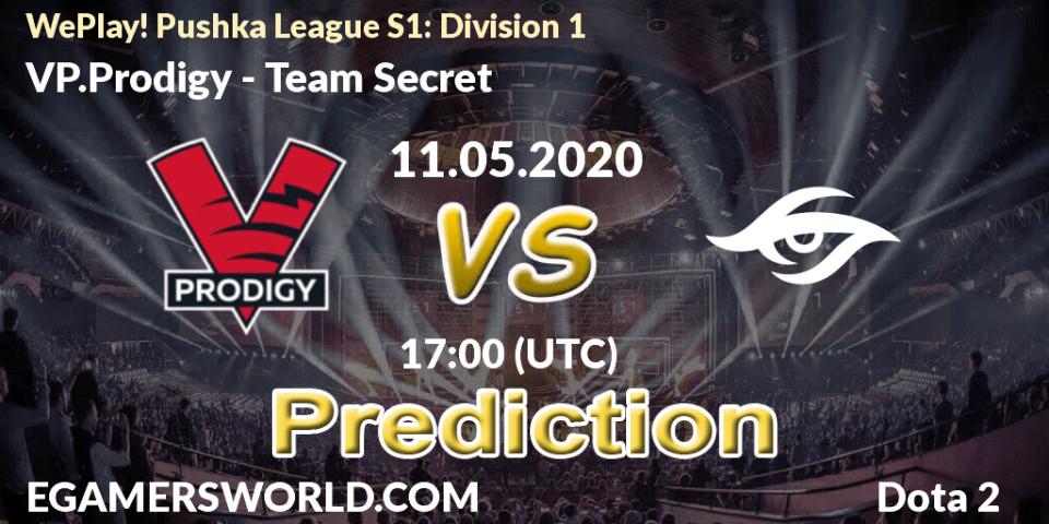 Pronósticos VP.Prodigy - Team Secret. 11.05.2020 at 17:20. WePlay! Pushka League S1: Division 1 - Dota 2