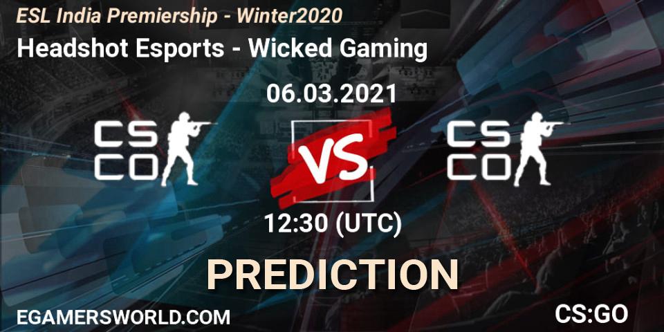 Pronósticos Headshot Esports - Wicked Gaming. 06.03.2021 at 12:30. ESL India Premiership - Winter 2020 - Counter-Strike (CS2)