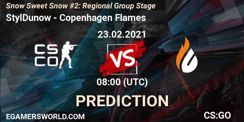Pronósticos StylDunow - Copenhagen Flames. 23.02.2021 at 08:00. Snow Sweet Snow #2: Regional Group Stage - Counter-Strike (CS2)
