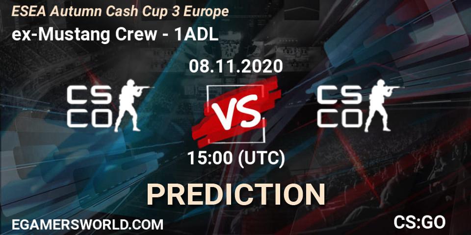 Pronósticos ex-Mustang Crew - 1ADL. 08.11.2020 at 15:00. ESEA Autumn Cash Cup 3 Europe - Counter-Strike (CS2)