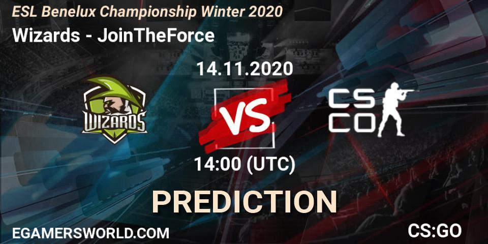 Pronósticos Wizards - JoinTheForce. 14.11.20. ESL Benelux Championship Winter 2020 - CS2 (CS:GO)