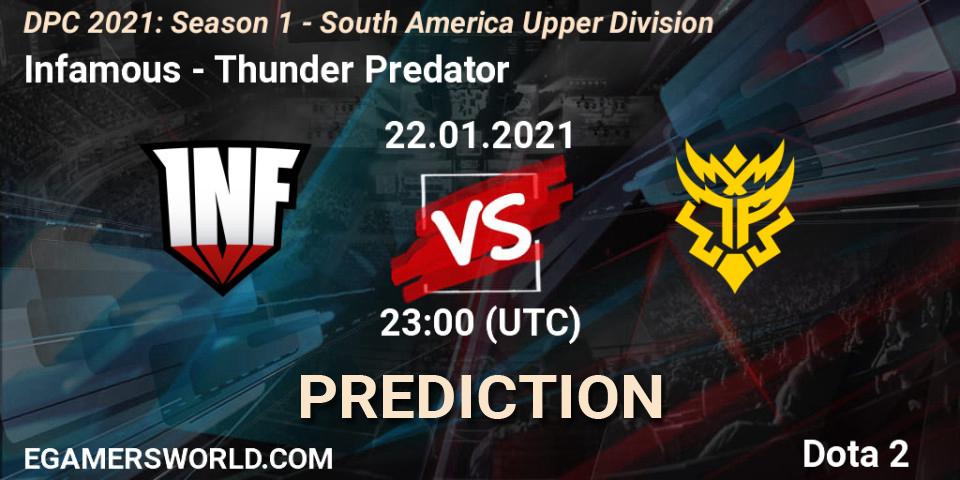 Pronósticos Infamous - Thunder Predator. 22.01.21. DPC 2021: Season 1 - South America Upper Division - Dota 2